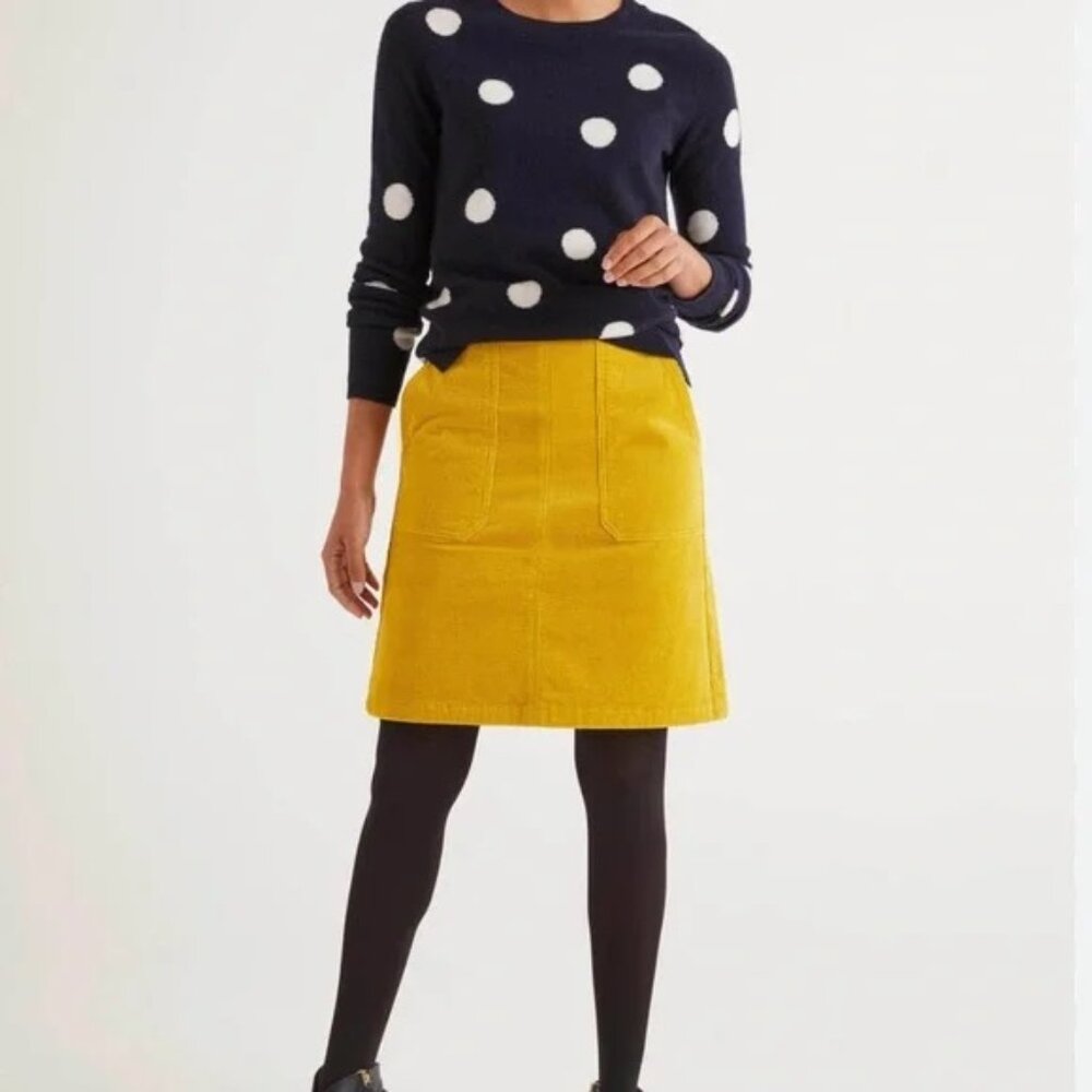 Boden Corduroy Mini Skirt Mustard Yellow US 4